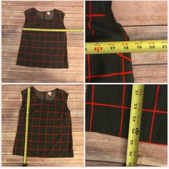 Mossimo Scoopneck Gray & Red checkerboard blouse - Picture 8 of 8